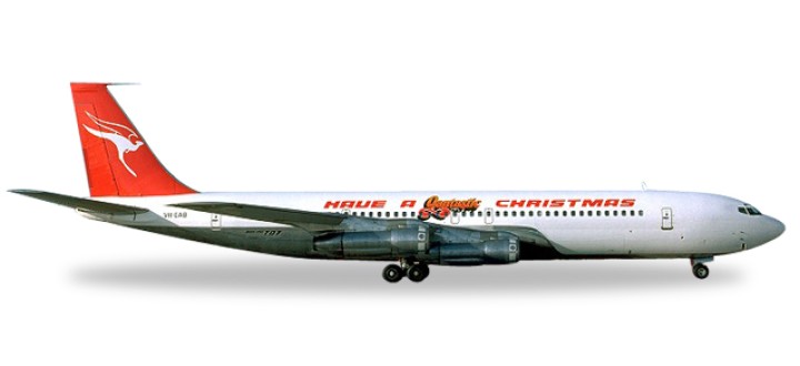 Qantas B707-300C "Have a Qantastic Christmas" 1977 Reg# VH-EAB Herpa 529488 Scale 1:500 