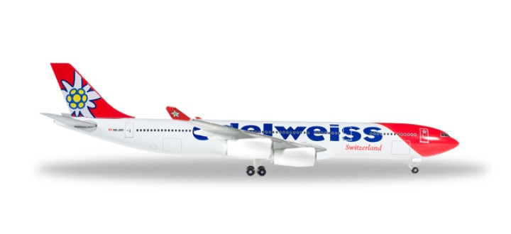 Edelweis Airbus A340-300 Reg# HB-JMG Herpa Wings 529495 Scale 1:500