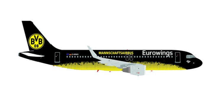 Eurowings Borussia Dortmund BVB Airbus A320 Mannschaftsairbus Reg# D-AIZR Herpa 529600 Scale 1:500