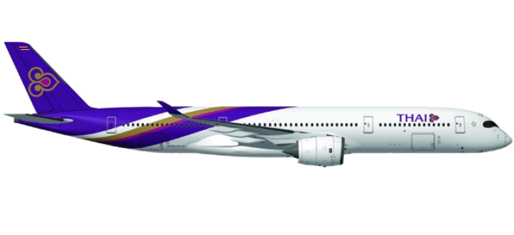 Thai Airways Airbus A350-900 Reg# HS-THB "Wichian Buri" Die-Cast Herpa 529693 Scale 1:500
