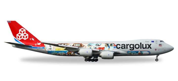 Cargolux Boeing 747-8F Reg# LX-VCM 45th Anniversary "City of Redange-sur-Attert" Herpa 529716 Scale 1:500