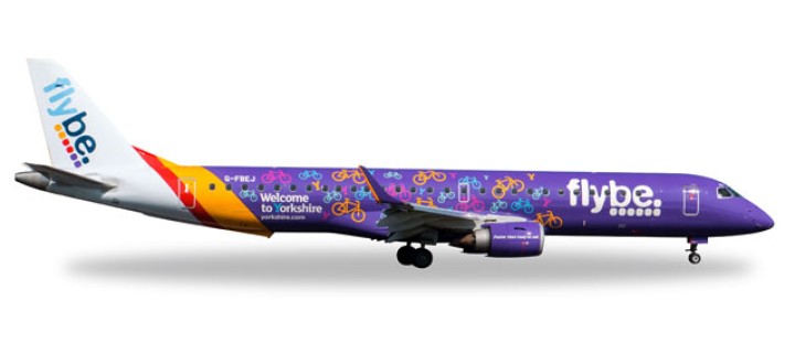 Flybe Embraer E-195 Bicycles "Welcome to Yorkshire" Reg# G-FBEJ Herpa Wings 529792 Scale 1:500
