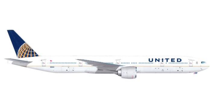 United Airlines Boeing 777-300ER Reg# N58031 Herpa 529877 Scale 1:500