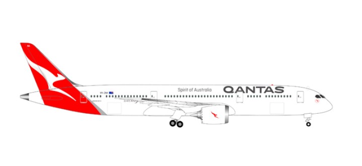 Qantas Boeing B787-9 Dreamliner Reg# VH-ZNA Herpa 530545 Scale 1:500