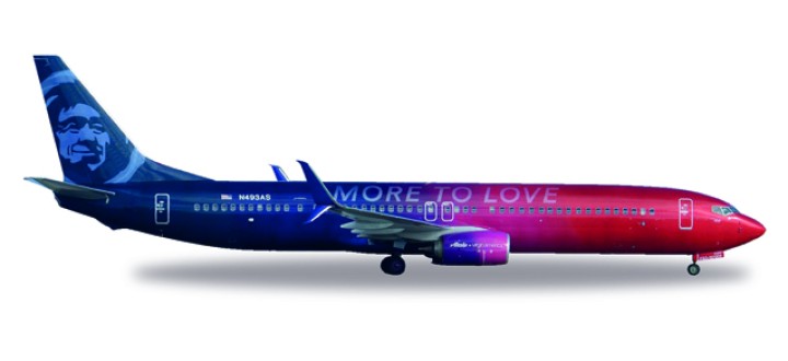 Alaska 737-800 More to love Virgin Merfer Reg# N493AS Herpa 530637 Scale 1:500 
