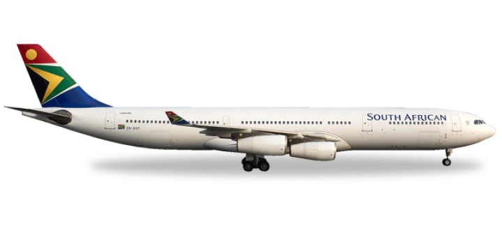South African Airbus A340-300 Nelson Mandela registration: ZS-SXF Herpa wings 530712 Scale 1:500
