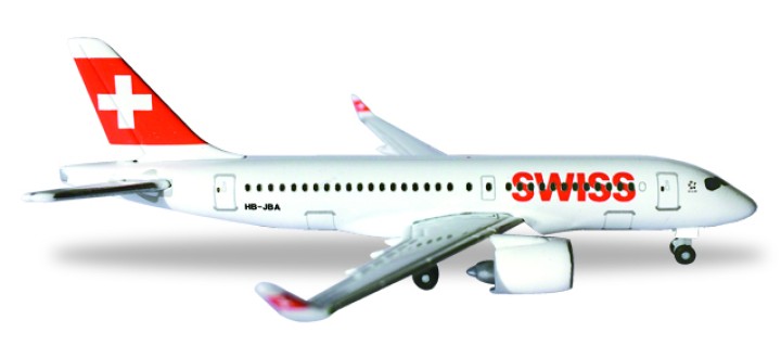 New Mould! Swiss International CS100 Registration HB-JBA Bombardier Herpa 530736 Scale 1:500