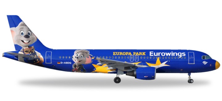 Eurowings Airbus A320 Europa Park registration D-ABDQ Herpa Wings 530767 Scale 1:500