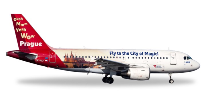 CSA Czech Airline Airbus A319  Prague City of Magic Reg# OK-NEP Herpa Wings 558075 Scale 1:200
