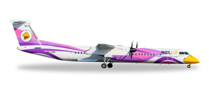Purple Nok Air Bombardier Q400 "Nok Anna" Made of metal Reg# HS-DQB 558136 Scale 1:200 