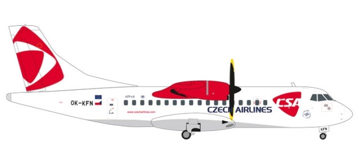 CSA Czech Airlines ATR-42-500 Reg# OK-KFN die-cast Herpa 559256 scale 1:200