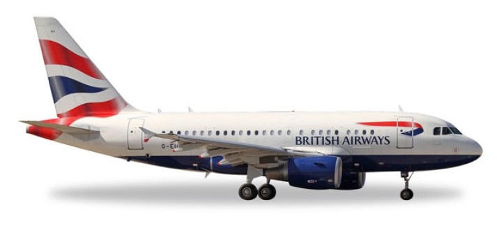 Metallic British Airways Airbus A318 Herpa 562560 Scale 1:200