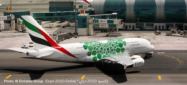 Emirates Airbus A380 A6-EOW Green Sustainability Livery Dubai 2020 Expo ...