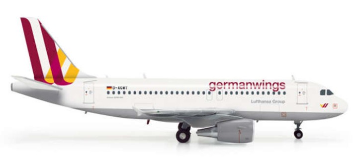 Germanwings Airbus A319 Reg# G-AGWT Herpa Wings HE555845 Scale 1:200