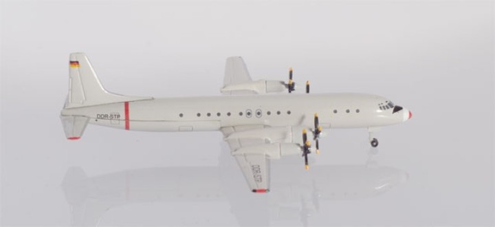New Mould! Interflug IL-18 TP DDR-STP  Grey Mouse Flugsicherung Graue Maus Herpa 533331 scale 1-500 