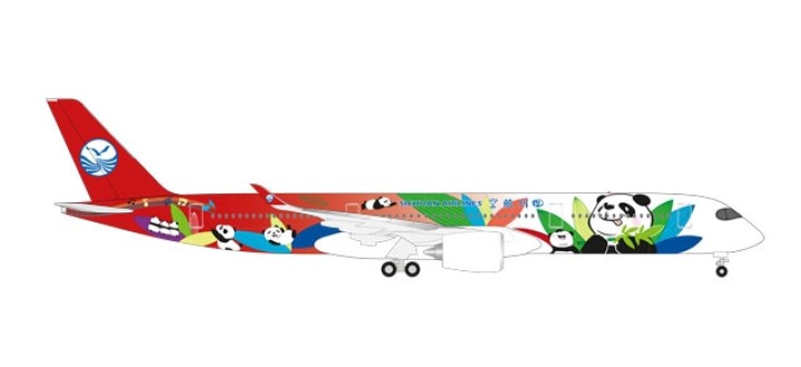 Sichuan Airlines Airbus A350-900 Panda livery Herpa 531474 scale 1:500