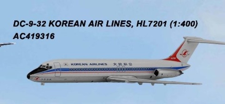 Korean Airlines DC-9-32 HL7201 Aero Classics AC19316 scale 1:400