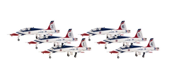 Set of Six USAF Thunderbirds T-38 Talon Era Plane Set Hogan HG60067 Scale 1:200