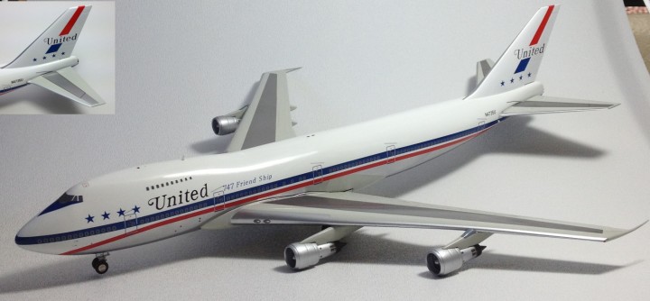 United “747 Friend Ship”   Star and Bars B747-100 Polished  Inflight 200