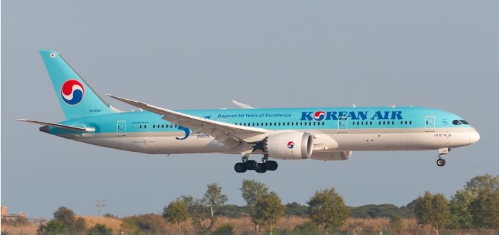 Flaps down Korean Air Boeing 787-9 "50 Years of Excellence" HL8081 EW4789004A scale 1:400