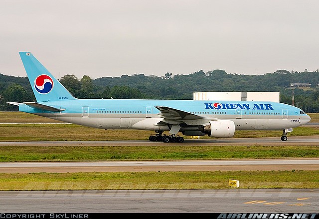 JC Wings 1/200 Korean Air 大韓航空 B777-200 JCwings Korean Air B777-200 Big Titles ezToys - Diecast Models and