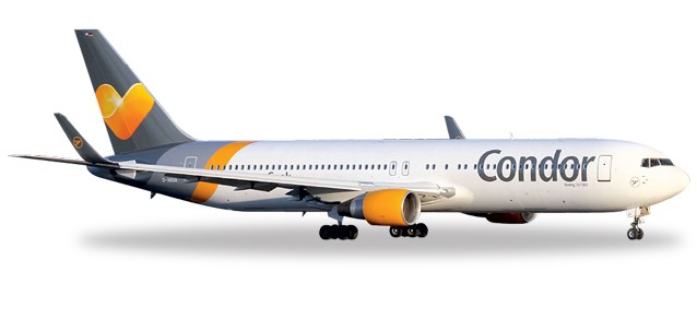 Highly detailed Herpa Wings Condor Boeing 767-300ER Sunny Heart Herpa ...