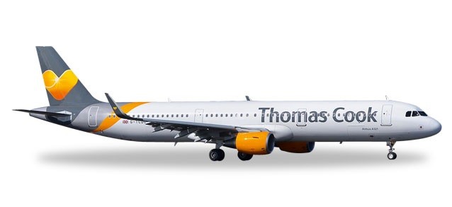 HE557634 Herpa 200 Scale Thomas Cook A321 Model Airplane 
