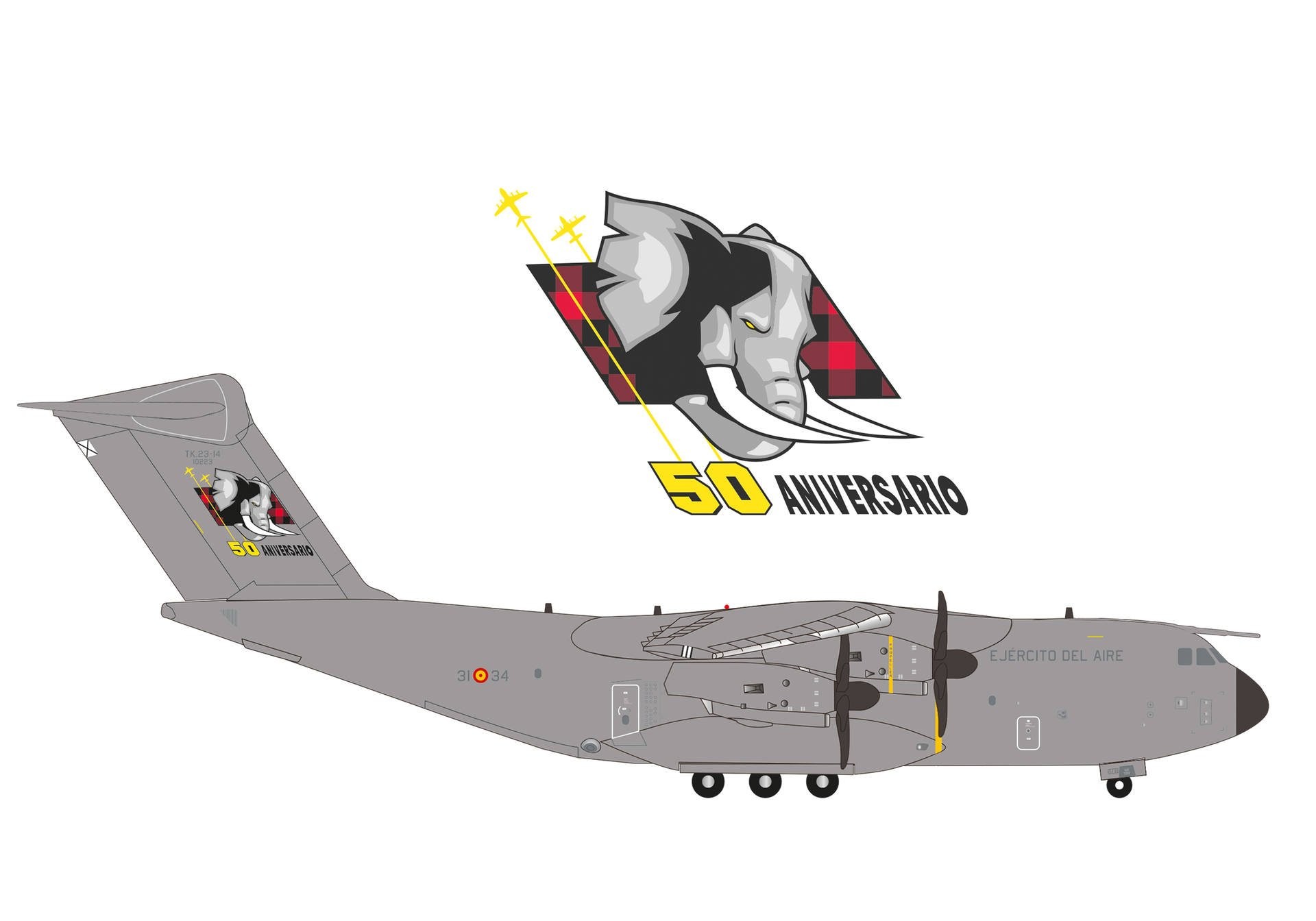 Miniature HERPA 1/500 Airbus A400M - Spanish Air Force 31st Wing 50 Ans - Neuf