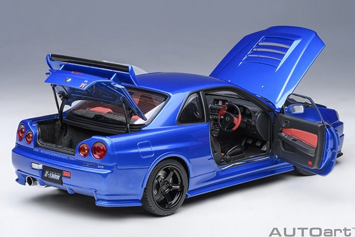 Nismo R34 GT-R Z-tune,Bayside Blue (77462) Scale 1:18 ezToys