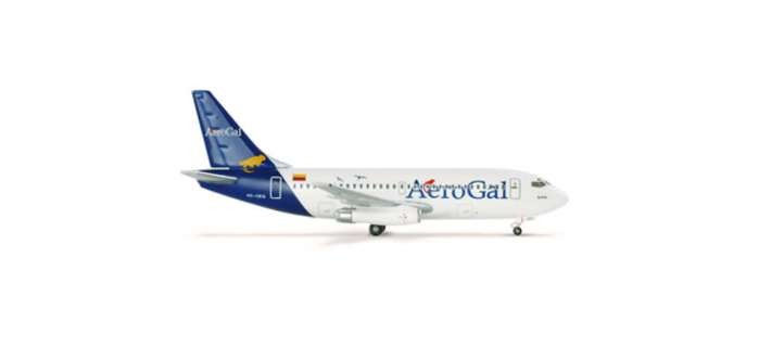 Avion Herpa Wings 1/500 Boeing 737-200 Aerogal Nescafé – Métal, Occasion