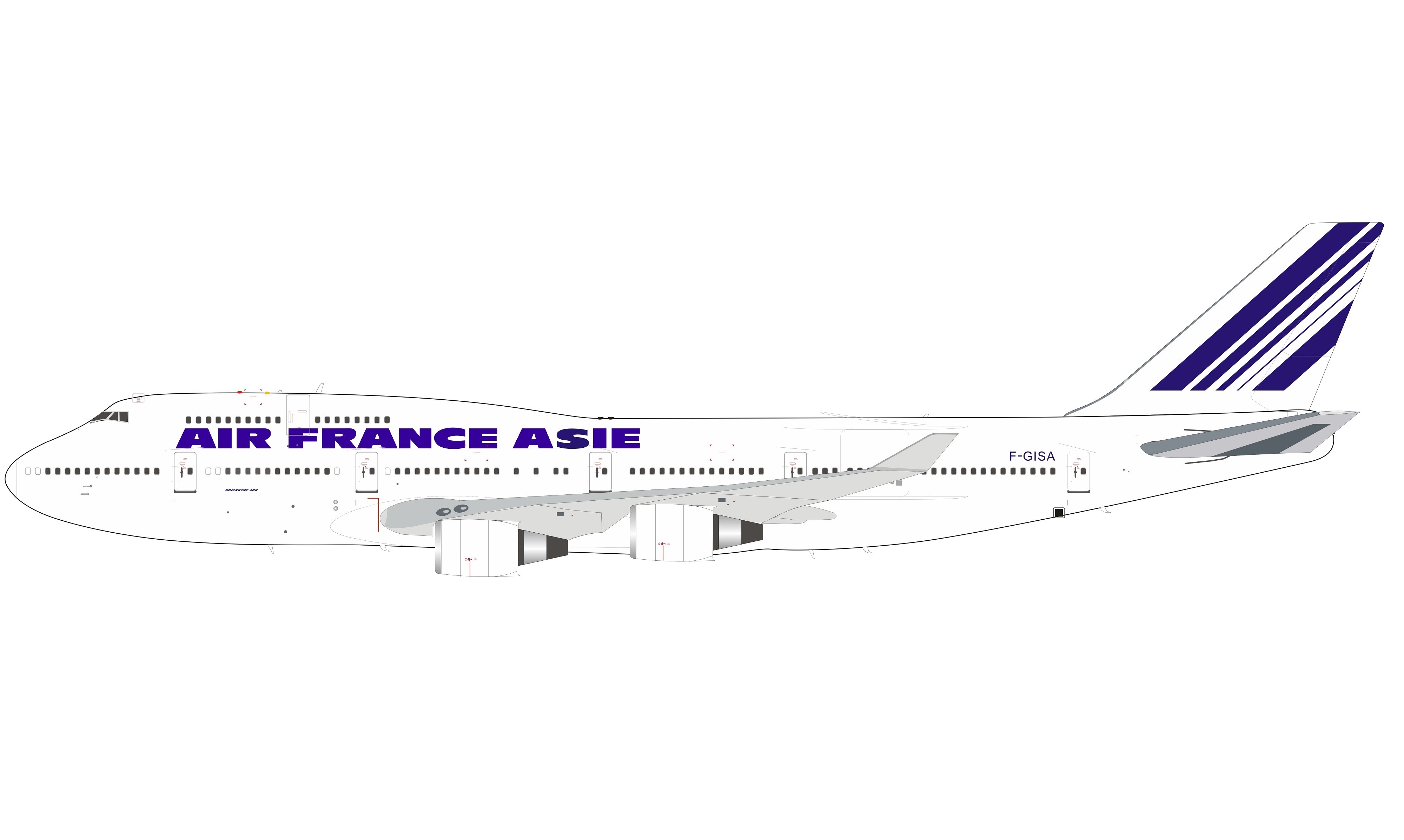 Rare Boeing B 747-428SCD Air France Asie 1990 F-GISC Magic Models 1:400 