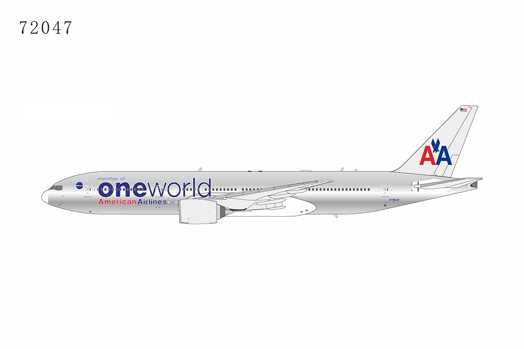 American Airlines Boeing 777-200ER OneWorld Polished Livery N796AN NG  Models 72047 Scale 1:400