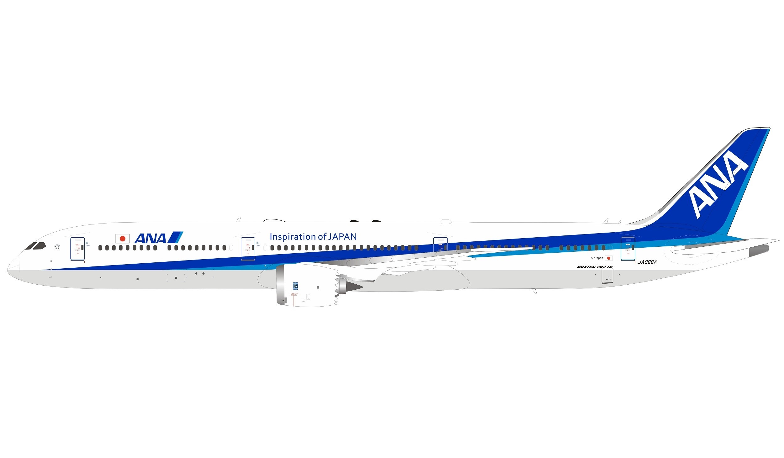 ANA All Nippon Boeing 787-10 Dreamliner JA900A Inflight/B-Models  B-78X-ANA-01 stand scale 1:200