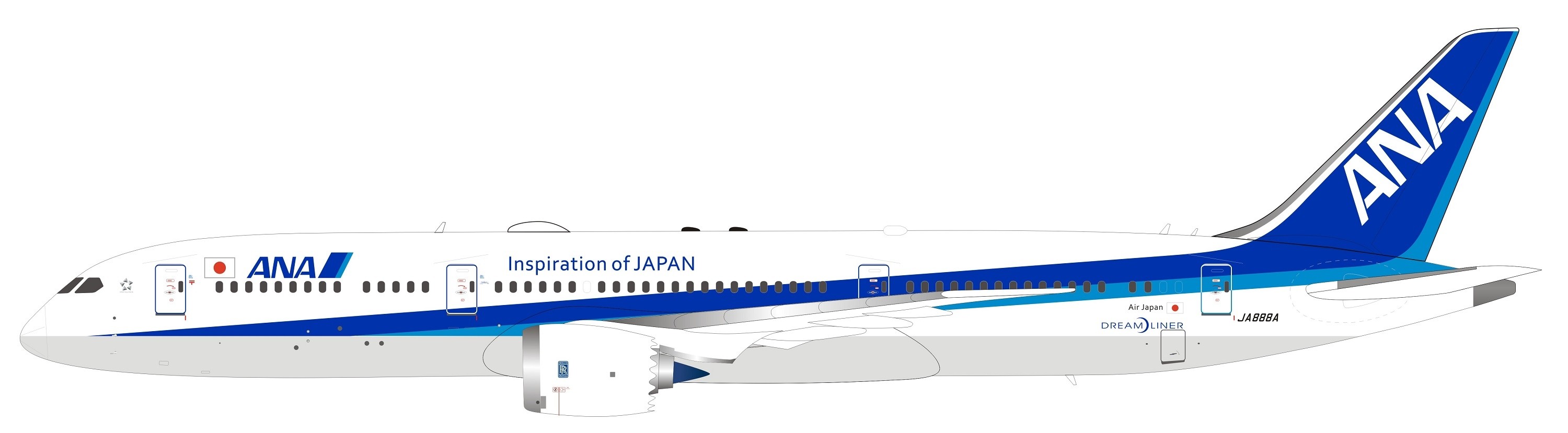 ANA All Nippon Boeing 787-9 Dreamliner JA888A B-Models InFlight/B