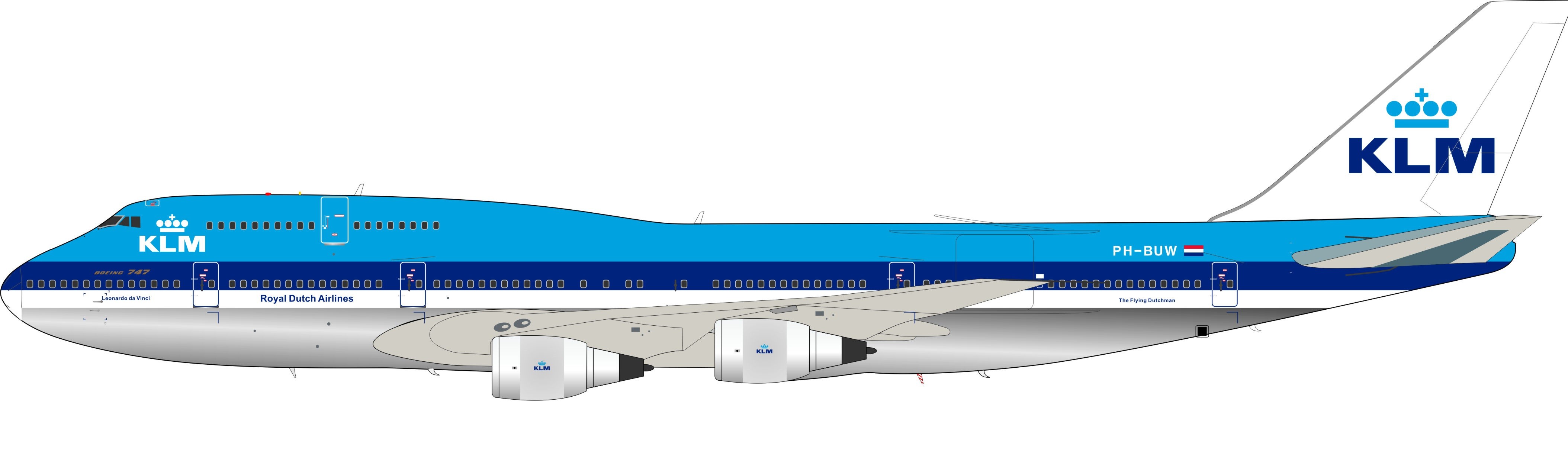 Busyflies 1:300 Scale KLM Dutch Royal Boeing 747 Airplane Models Alloy Diecast Airplane Model 