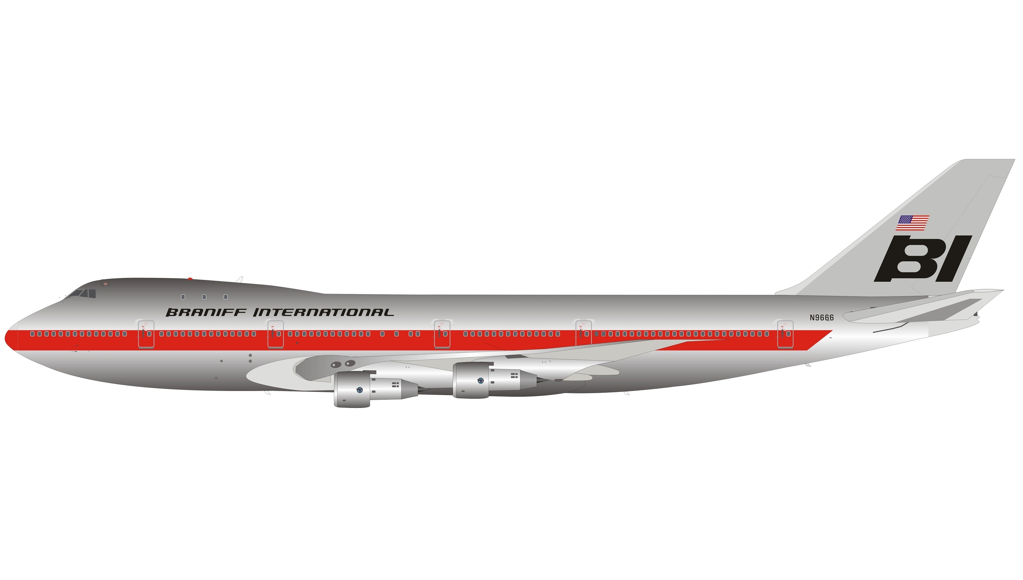 Braniff International Boeing 747 100 N9666 Polished Inflight If741bn1218p Scale 1 200
