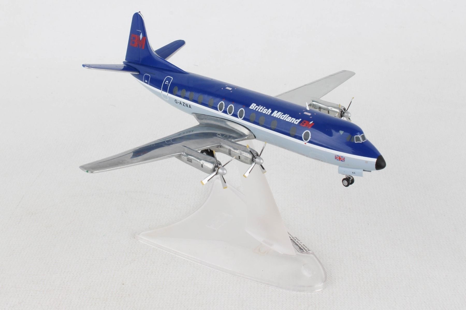 Multi-Colour Herpa 559591 British Midlands Vickers Viscount 800 Collectable Wings Aircraft 