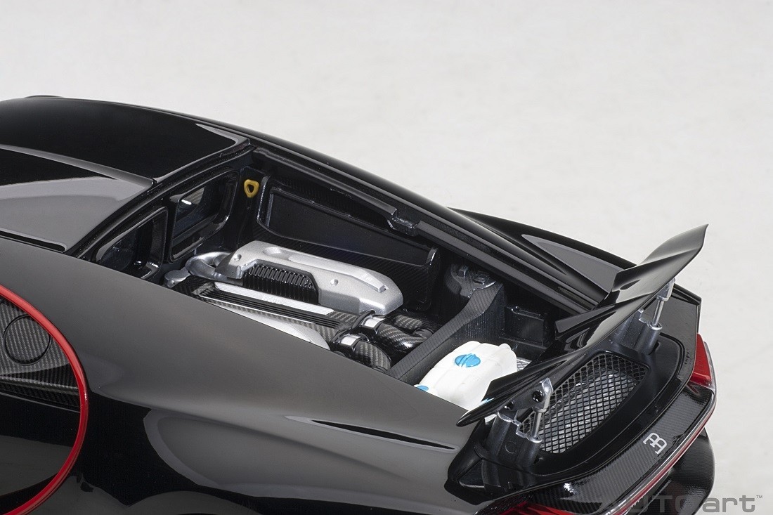 Bugatti Chiron 2017 nocturne black with red accents AUTOart 70991