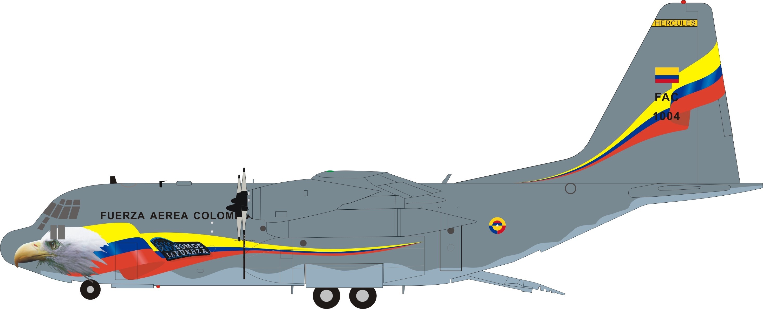 L-382 FAC1004 With Stand Details about   1:200 Colombia Air Force Lockheed C-130H Hercules 