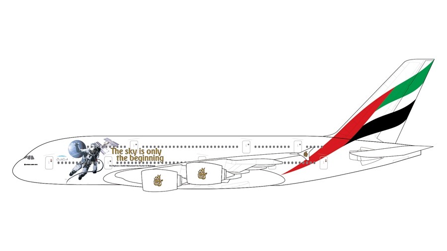 Gemini Jets 1:400 Emirates Airbus A380 "UAE In Space" A6-EEH GJUAE1924 PRE-ORDER 