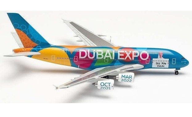 Herpa Wings 1:500 Emirates Airbus A380 Expo 2020 Dubai "Mobility" Livery 533713 