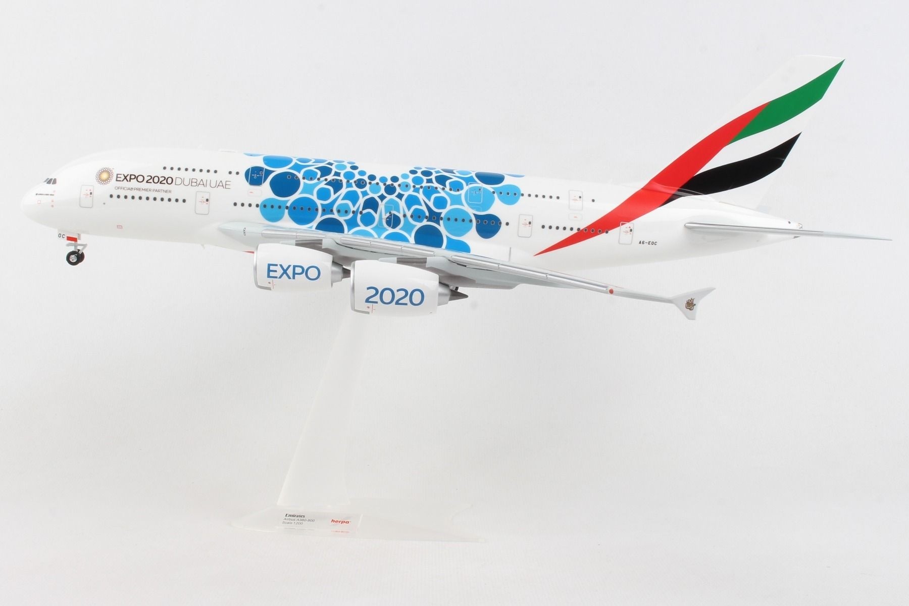 Airbus A380 Emirates Expo 2020 Sustainability 1:250 Herpa Aerei 