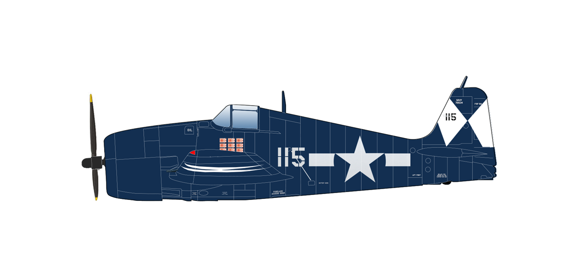 F6F-5 Hellcat VF-83 USS Essex May 1945 HA0306 Scale 1:32 ezToys