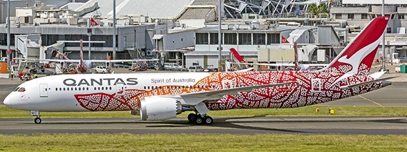 JC Wings 1/200 Qantas Airways Boeing 787-9 VH-ZND Yam Dreaming metal model