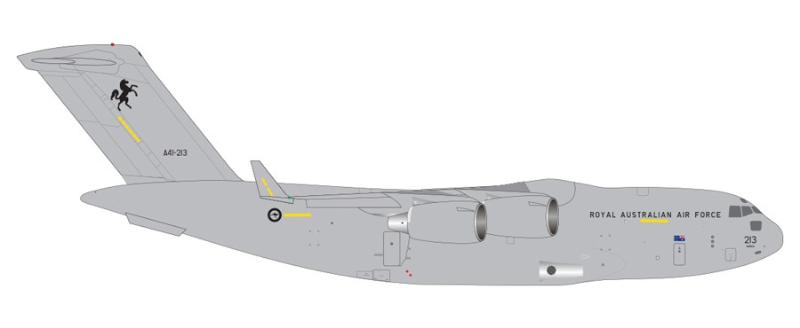 RAAF C-17 Globemaster III Reg# A41-213 Royal Australian Air Force Gemini 200 G2RAA640 1:200 ezToys - Diecast Models and Collectibles