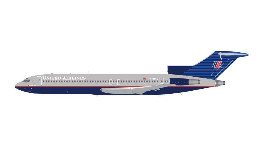 Skymarks Model United Airlines 727-200 Battleship Gray Livery 1/150 Scale Plane 