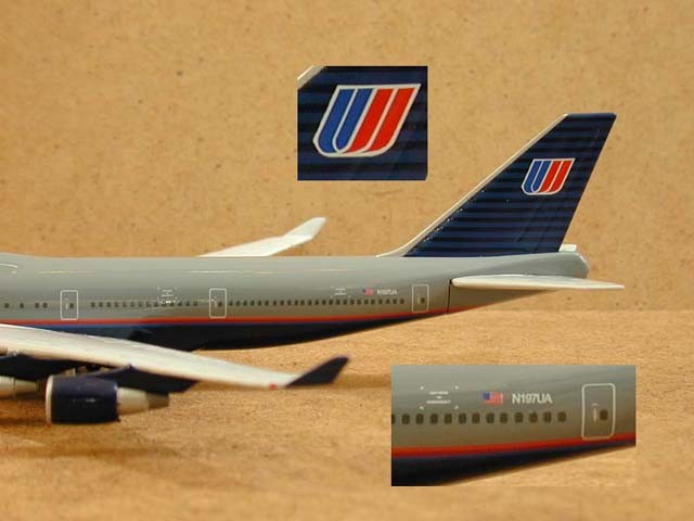 Gemini 1/400 B747-422 ユナイテッド航空　United United Airlines Boeing 747-422 ezToys - Diecast Models and