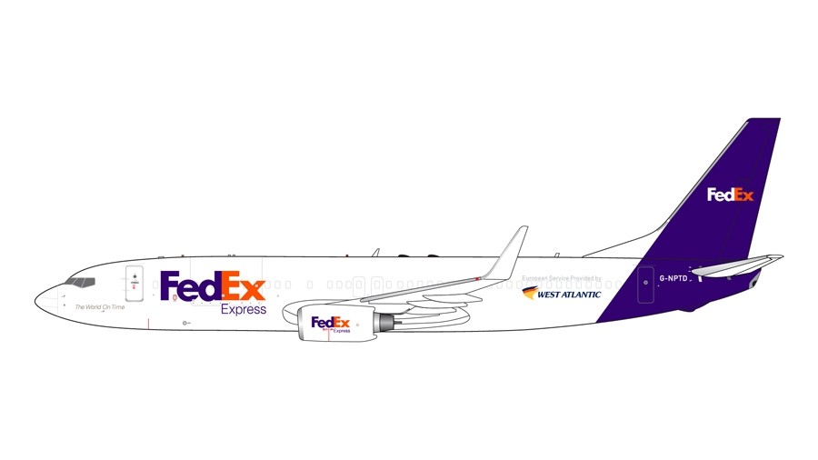 GJFDX1854 Die-Cast Model Plane Gemini Jets 1:400 FedEx Boeing 737-800 G-NPTD 
