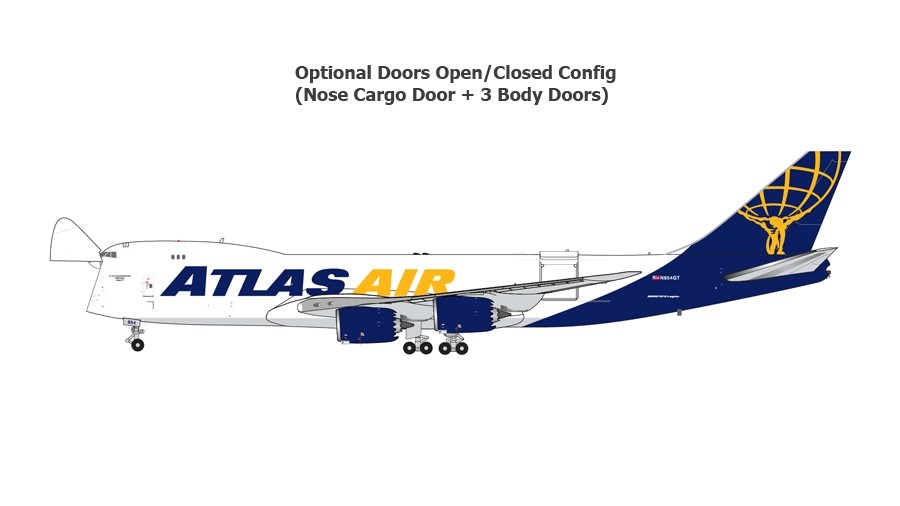 Atlas Air Cargo Boeing 747-8F Interactive Reg.# N854GT Geminijets GJGTI1888  Scale 1:400