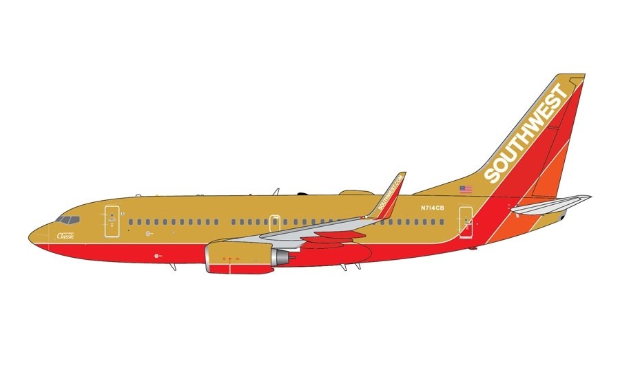 400 Gemini Jets GJSWA1962 Boeing 737-700 Southwest Airlines N714CB livrée rétro Classique Échelle 1 